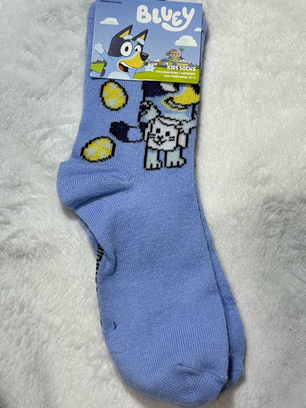 Bluey Kids Crew Socks Shoe Size 10-4 Blue Purple Toddler Little Kids